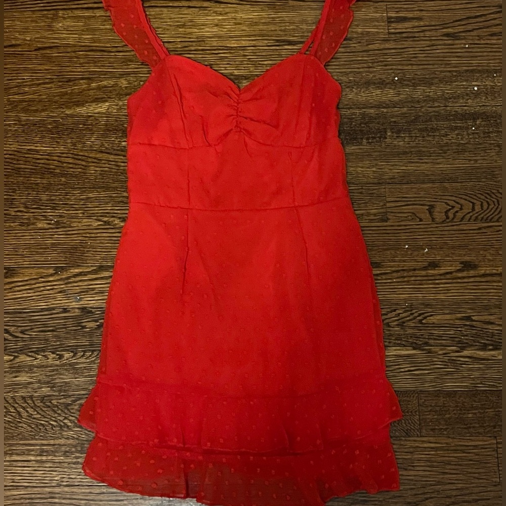 Red Hot Swiss Dot Dress